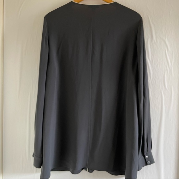 Eileen Fisher Gray Long Sleeve Silk Top Women’s Size L - Picture 8 of 10